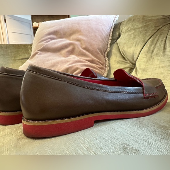 Cole Haan women’s penny loafers preppy brown leather red stitch sz 10 Nike sole - Picture 5 of 14